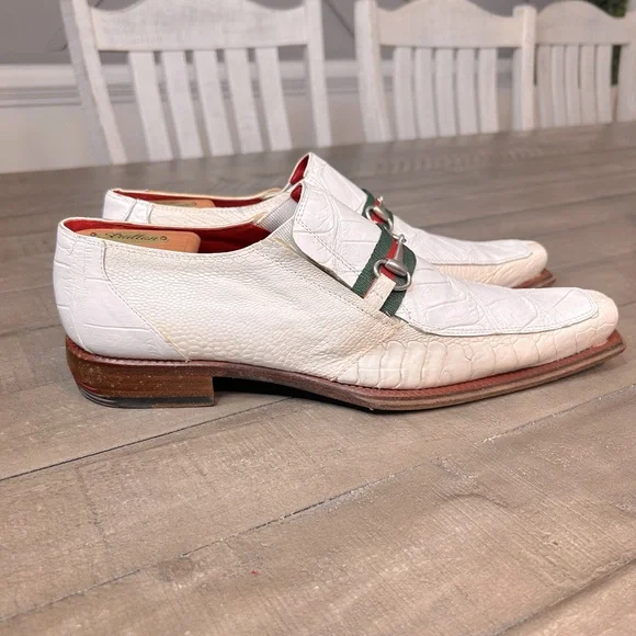 Mauri Mens Genuine Crocodile Dress Shoes Size 11 M‎ White Cream 44153 558 - Picture 3 of 6